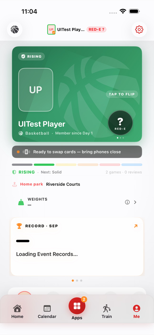 READYPLAY player profile with overall rating and verified performance record